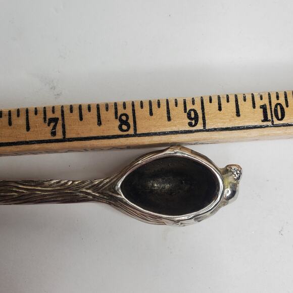 Vintage Santa Claus Head Christmas Silver Tone Candle Snuffer - Picture 6 of 6